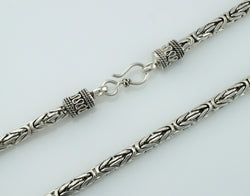 925 Sterling Silver Bali Byzantine Chain Necklace - Fox Jewellery