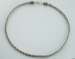 925 Sterling Silver Bali Byzantine Chain Necklace - Fox Jewellery