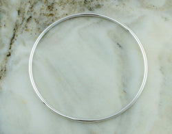 Solid Silver Plain Bangle | 925 Sterling Silver Bangle - Fox Jewellery
