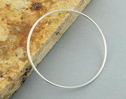 Solid Silver Plain Bangle | 925 Sterling Silver Bangle - Fox Jewellery