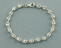 925 Sterling Silver Marine / Mariner Anchor Chain Bracelet 7.5" - Fox Jewellery