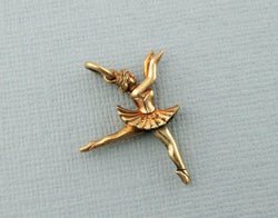 Vintage 9ct Yellow Gold Dancing Ballerina Charm - Pendant - Fox Jewellery