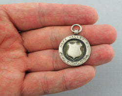Antique Sterling Silver Albert Watch Fob Medal - Birmingham 1935 - Fox Jewellery