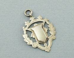 Antique Sterling Silver Albert Watch Fob Medal - London 1925 - Fox Jewellery