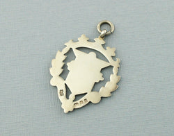 Antique Sterling Silver Albert Watch Fob Medal - London 1925 - Fox Jewellery