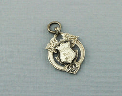 Antique Sterling Silver Albert Watch Fob Medal - Birmingham 1908 - Fox Jewellery