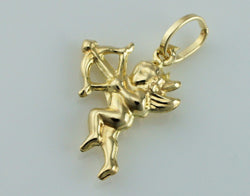 9ct Yellow Gold Cupid Love Angel Charm / Pendant - Fox Jewellery