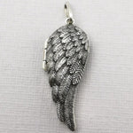 925 Sterling Silver Angel Wing Locket Pendant - Fox Jewellery