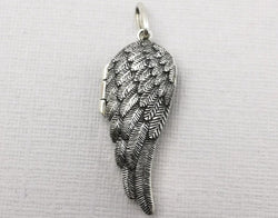 925 Sterling Silver Angel Wing Locket Pendant - Fox Jewellery