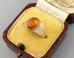 Vintage 9ct Yellow Gold Citrine Ring - Hallmarked - Fox Jewellery