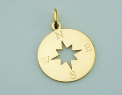 9ct Gold Navigation Compass Pendant Necklace - Fox Jewellery
